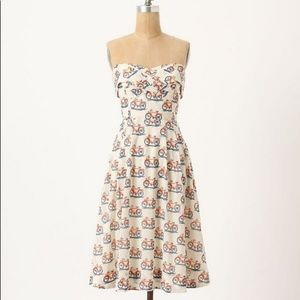Anthropologie Bike Lane Strapless Dress